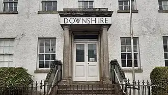 Tuscan columns salvaged from the house at the entrance to the Downshire Hotel