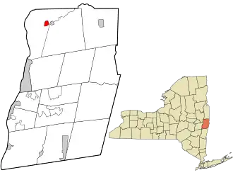 Location in Rensselaer County and the state of New York.