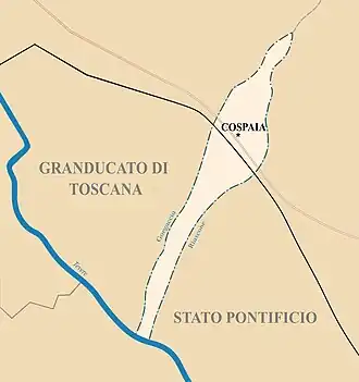 Location of Cospaia