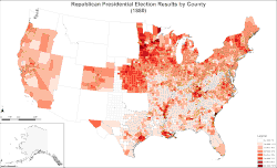 Map of Republican presidential election results by county