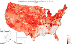 Map of Republican presidential election results by county
