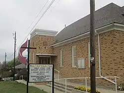 Rhome United Methodist Church is located near the city hall downtown.