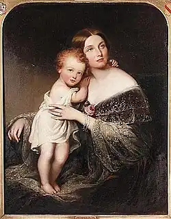 Princess Marie Baden Duchess of Hamilton and Child