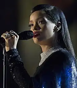 Rihanna performing on stage