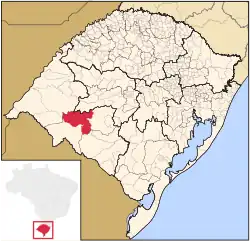 Location in Rio Grande do Sul state