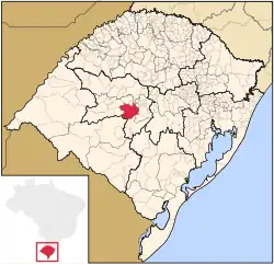 Location in Rio Grande do Sul