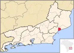 Location of Carabebus in the state of Rio de Janeiro