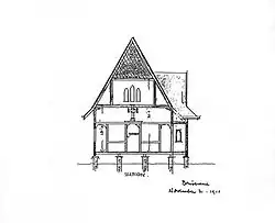 Robin Dods' architectural drawing of St. Andrew's Anglican Church, Toogoolawah