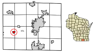 Location of Orfordville in Rock County, Wisconsin.