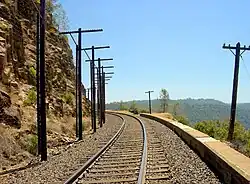Trackside rock slide detector on the UPRR Sierra grade near Colfax, CA