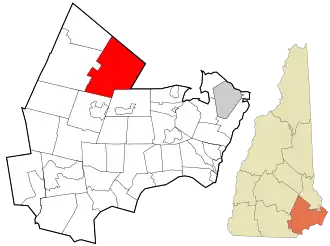 Location in Rockingham County and the state of New Hampshire