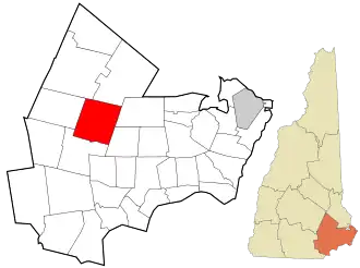 Location in Rockingham County and the state of New Hampshire.
