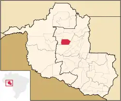 Municipal location within the State of Rondônia