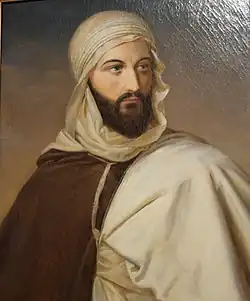 A painted portrait of Emir Abdelkader