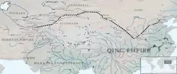 Route of the Afghan embassy to Beijing