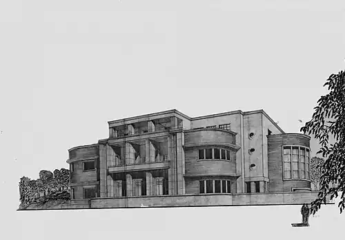 Design of the garden facade