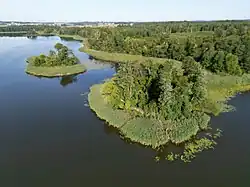 Two unnamed islands in the western bay
