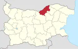 Location of Ruse Province in Bulgaria