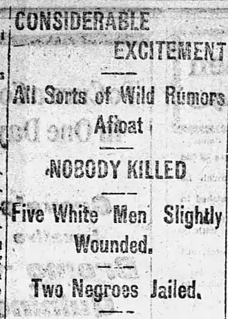 B&W newspaper headline