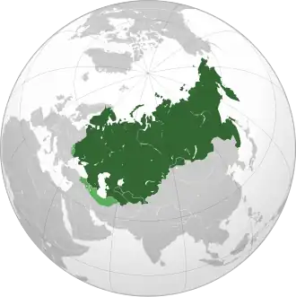 Territories under Russian control during the final years of WWI (including temporary occupations)