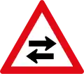 Two-way traffic crossing ahead