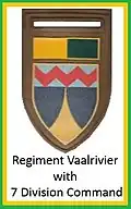 SADF 7 Division Regiment Vaalrivier Flash
