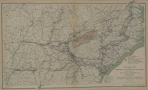 Map 1: Sherman's advance: Tennessee, Georgia and Carolinas (1863–65).