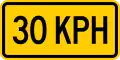 P-1-14 30 KPH plaque