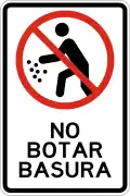 No littering - road sign in Central America