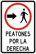 R-7-12 Pedestrians to the right