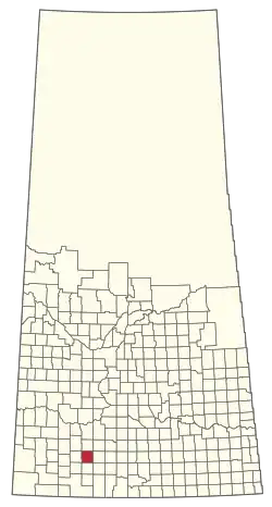 Location of the RM of Whiska Creek No. 106 in Saskatchewan