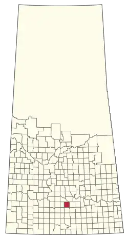 Location of the RM of Moose Jaw No. 161 in Saskatchewan