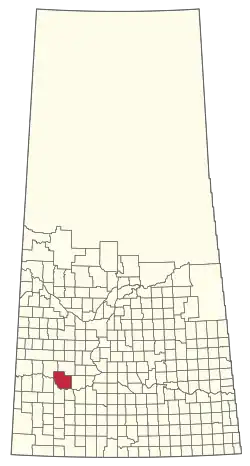Location of the RM of Lacadena No. 228 in Saskatchewan