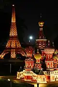 Saint Basil's Cathedral and the Eiffel Tower