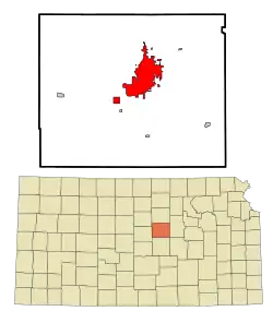 Location within Saline County and Kansas