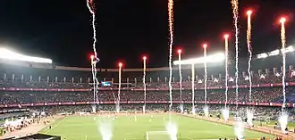 The stadium during inauguration of 2014 Indian Super League
