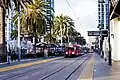 A trolley at Santa Fe Depot