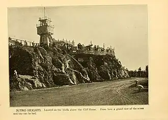SUTRO HEIGHTS. Located on the bluffs above the Cliff House. From here a grand view of the ocean and bay can be had.
