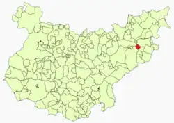 location of Santi-Spíritus in the province of Badajoz