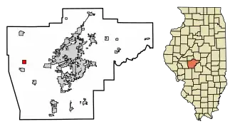Location of Berlin in Sangamon County, Illinois.