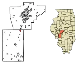 Location in Macoupin and Sangamon counties, Illinois