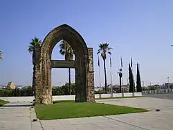 Original portal of the Carmelite Convent of Barcelona dated from the 14th century. Since 1993, it is situated in Sant Adrià as if it was a monument which is locally known as Arc de Sant Adrià.[14]