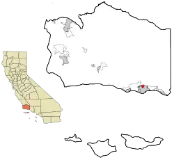 Location in Santa Barbara County and the state of California