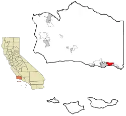 Location in Santa Barbara County and the state of California