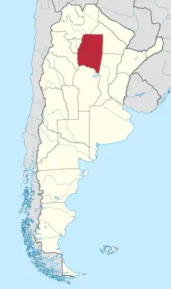 Location of Santiago del Estero within Argentina