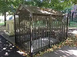Wrought iron canopy at Siddons's grave