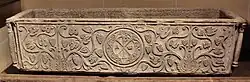 Sarcophagus with Chi-Rho symbol and Alpha and Omega, 6th century, Soissons, France