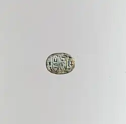Scarab Inscribed With the Cartouches of Kashta and Amenirdis MET EG124