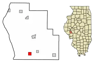 Location of Glasgow in Scott County, Illinois.