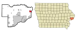 Location of Princeton, Iowa